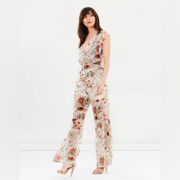 we are kindred Pants - We Are Kindred Field Floral Summer Jumpsuit Size US 8 Tall Friendly